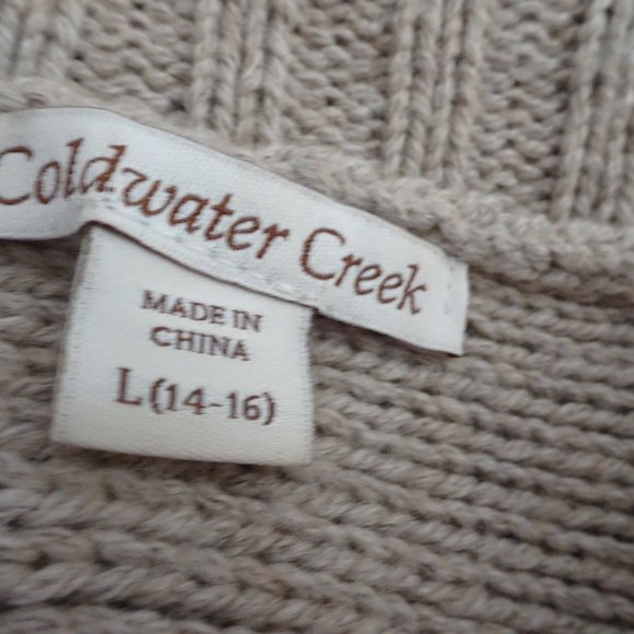 Coldwater Creek Size L 14-16 Tan Bolero/Cardigan/Sweater/Shrug/Jacket - Picture 7 of 9